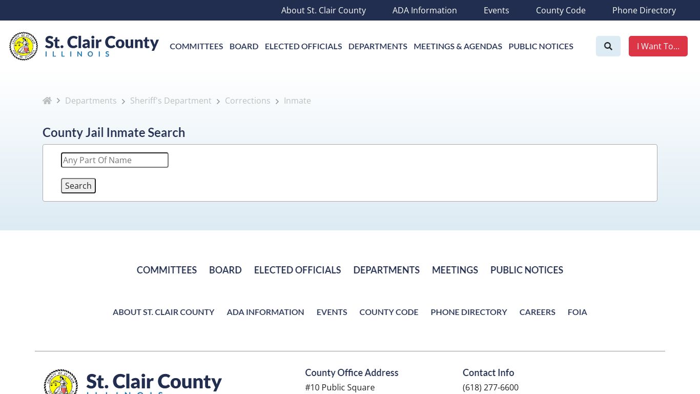 Inmate Search - St. Clair County